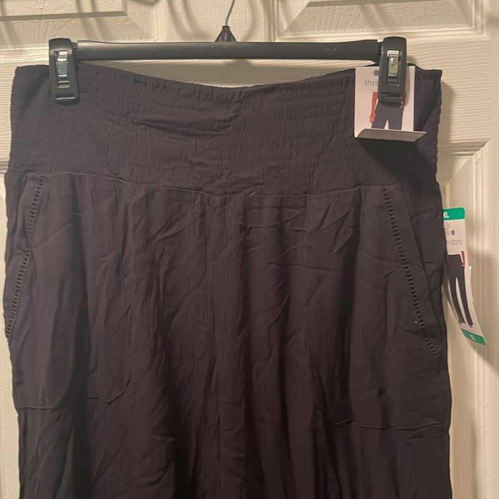Three Dots Women's Pull On Casual Pants, Black XL - Picture 5 of 8